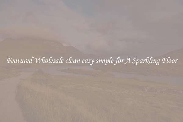 Featured Wholesale clean easy simple for A Sparkling Floor