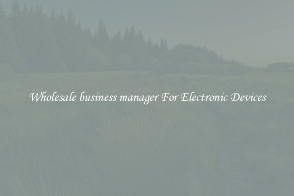 Wholesale business manager For Electronic Devices