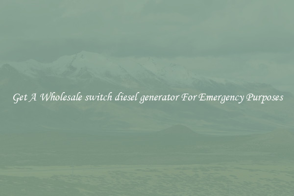 Get A Wholesale switch diesel generator For Emergency Purposes