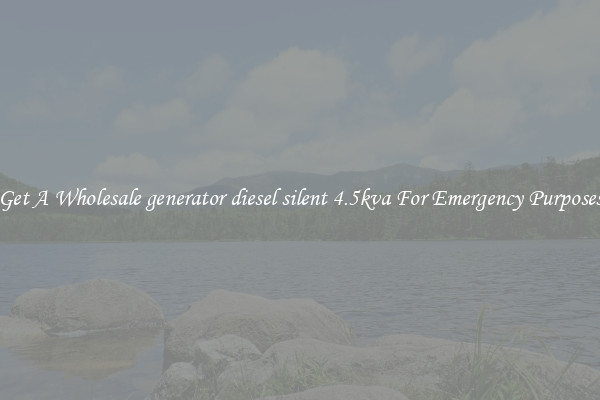 Get A Wholesale generator diesel silent 4.5kva For Emergency Purposes