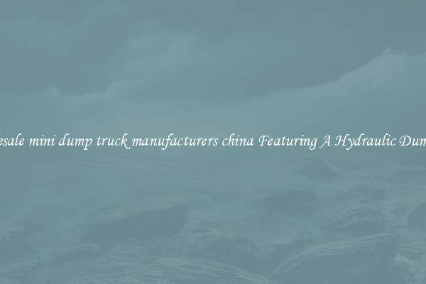 Wholesale mini dump truck manufacturers china Featuring A Hydraulic Dump Bed