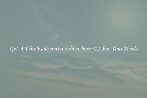 Get A Wholesale water rubber hose r12 For Your Needs